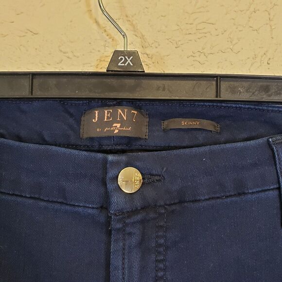 Jen7 by 7 For All Mankind Mid Rise Ankle Skinny Jeans Blue Size 24 - Picture 4 of 10
